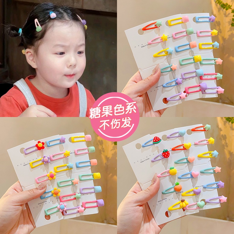 6pcs Bayi Lucu Warna Klip Bb Anak Poni Jepit Rambut Hiasan Kepala Bayi Hair Clip Aksesoris Rambut