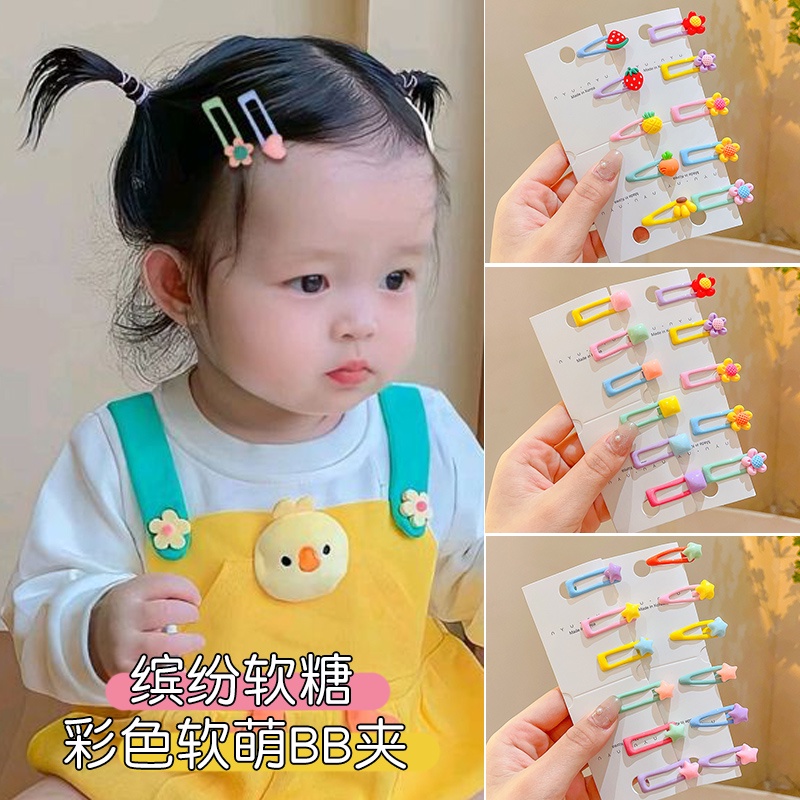 6pcs Bayi Lucu Warna Klip Bb Anak Poni Jepit Rambut Hiasan Kepala Bayi Hair Clip Aksesoris Rambut