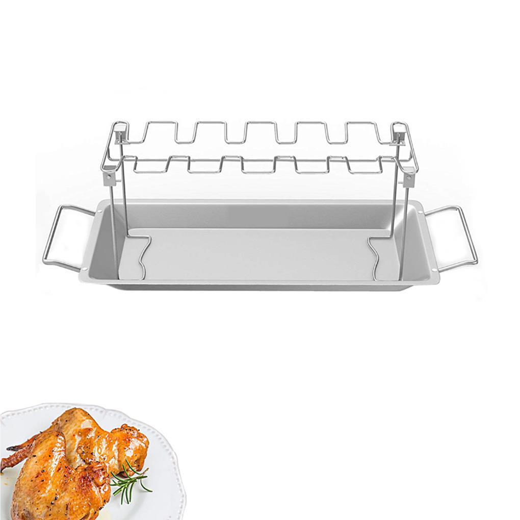 Stand Grill Kaki Ayam Stainless Steel Barbekyu Aksesoris Rak Panggangan Untuk Pesta Ulang Tahun Outdoor Camping Piknik