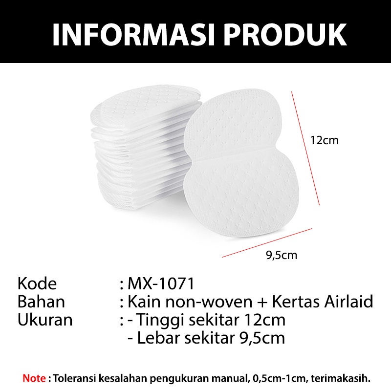 Pembalut Ketiak Anti Basah Dan Bau Penyerap Keringat Ketek Armpit Underarm Pad Lembut MX-1071