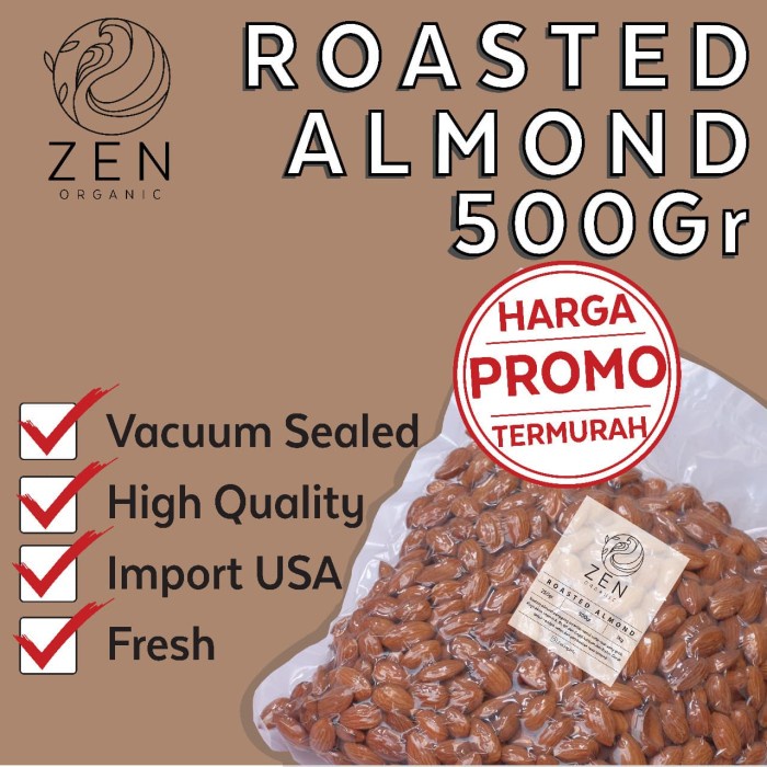 

New Arrival KACANG ALMOND PANGGANG / ROASTED ALMOND ORIGINAL 500 GR