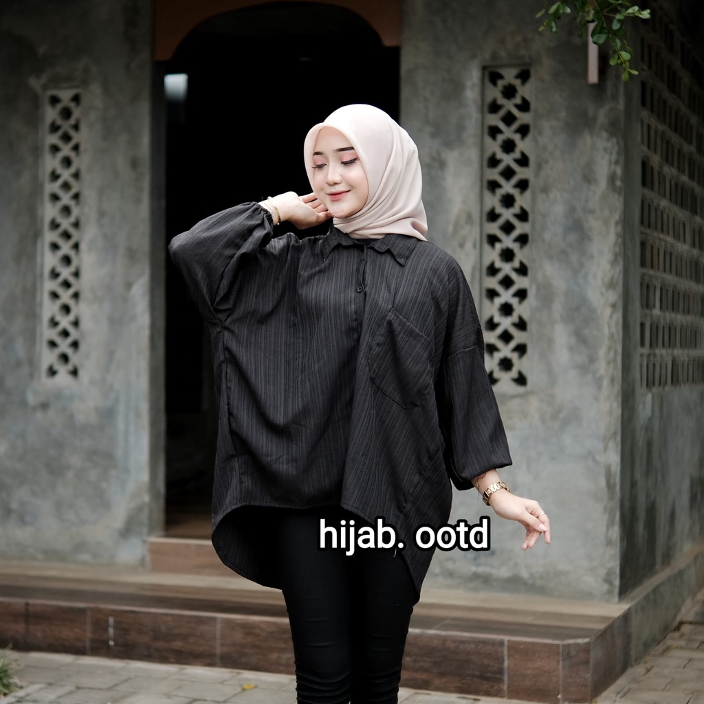 AMENA KEMEJA OVERSIZE LADY CRUSH WANITA