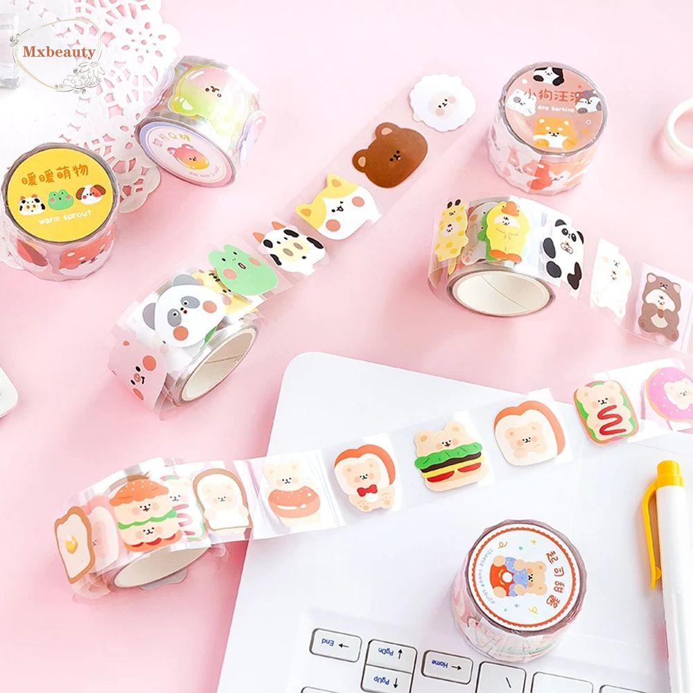 Mxbeauty Tape Perekat Office Supply Kawaii Handbook Label Hias Tape Hand Rekening Tape Stiker Pita Hias