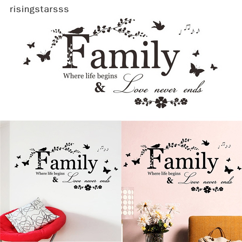 Rsid Span-Keluarga Baru Surat Quote Removable Vinyl Decal Art Mural Dekorasi Rumah Stiker Dinding Jelly