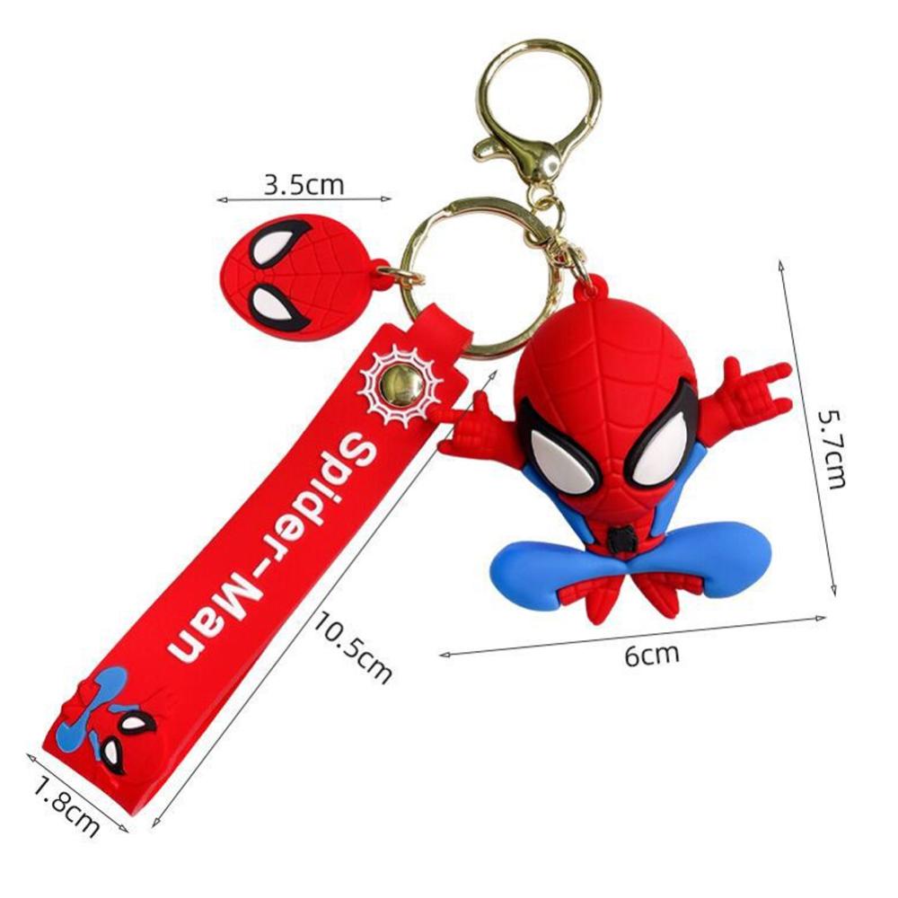 Timekey Kartun Spider Hero Gantungan Kunci Wanita Pria Kreatif Anime Figurine Keyrings Untuk Pasangan Handbag Charms C1J9