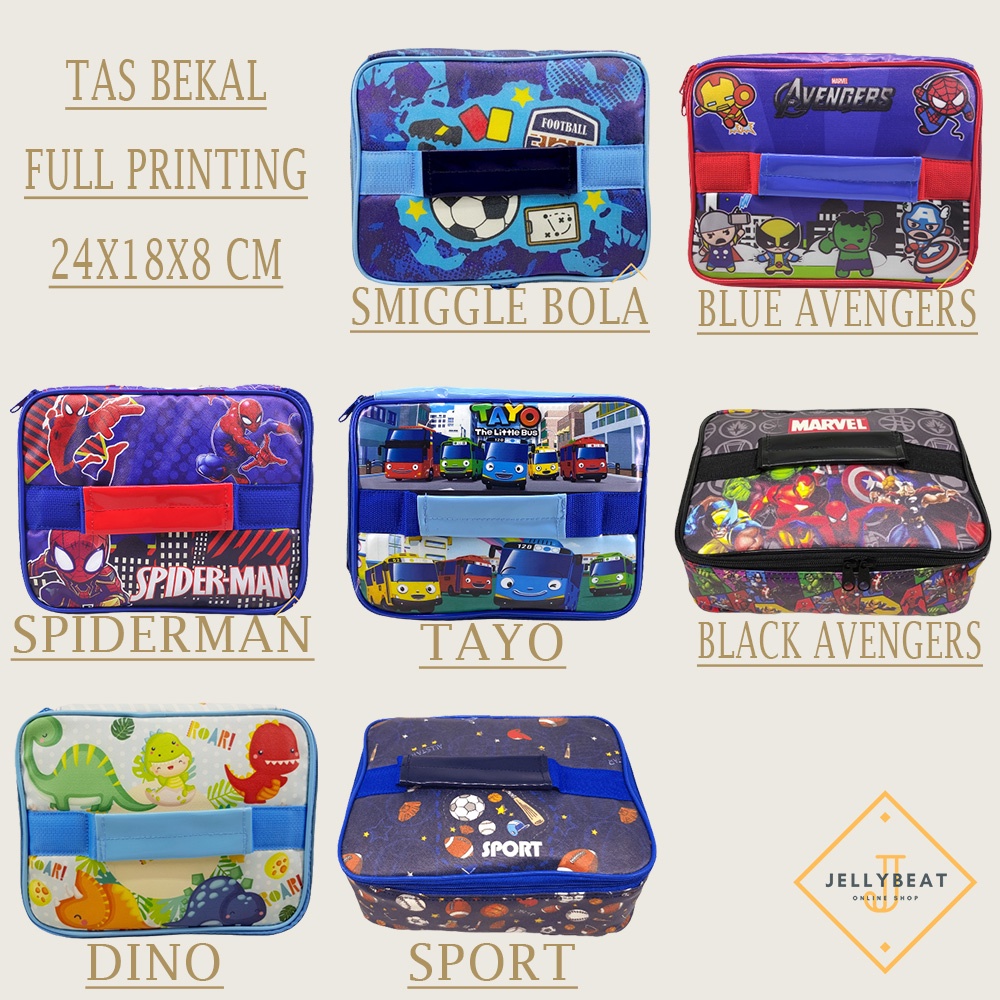 Tas Lunch Box BESAR PREMIUM Karakter Aluminium Foil Bag Insulated