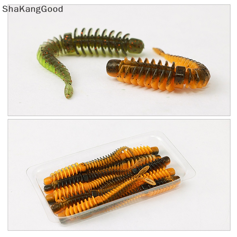 Skid 10pcs floag light dancing bug Dengan Rasa Garam Dan Amis 7.5cm Jalan sub soft black pit biomimetic soft TPE SKK