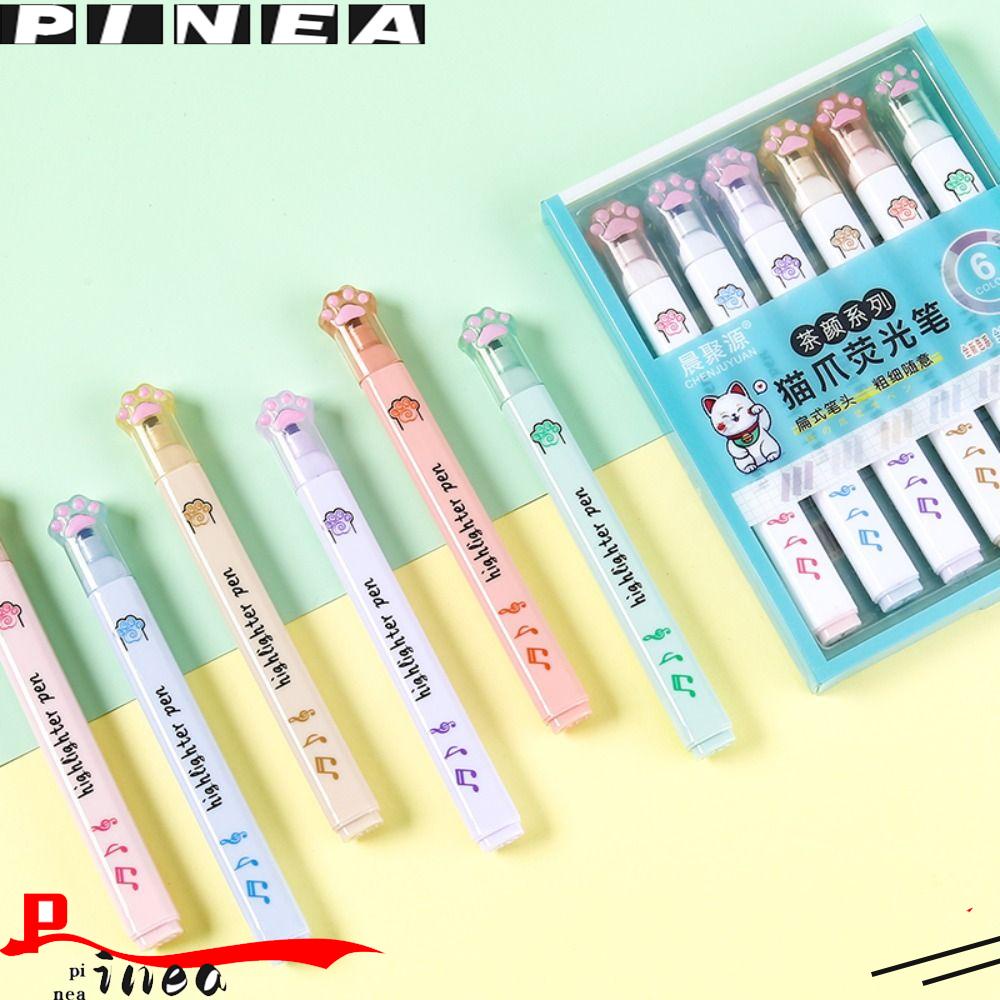 Nanas 6PCS /Set Stabilo Pen Set Warna Permen Perlengkapan Kantor Sekolah Menggambar Graffiti Cat Claw Color Pen