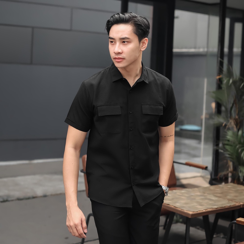 BROGUY Kemeja Pria Lengan Pendek Two Pockets