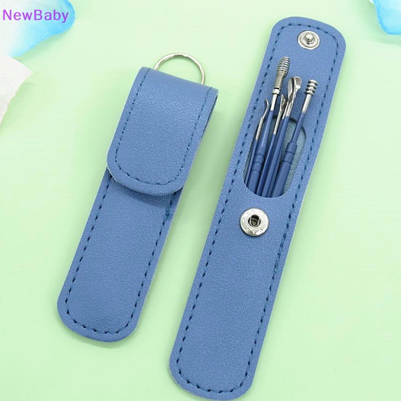 Newbaby Pembersih Telinga Stainless Steel Reusable Ear Pick Set Perawatan Kesehatan Cleaning Ear Kit ID