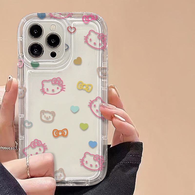 IPHONE Casing Ponsel Lembut Kucing Lucu Kompatibel Untuk Iphone14 13 11 12 Pro XS Max X Xr7 +8 Plus Casing TPU Silikon Shockproof Cover