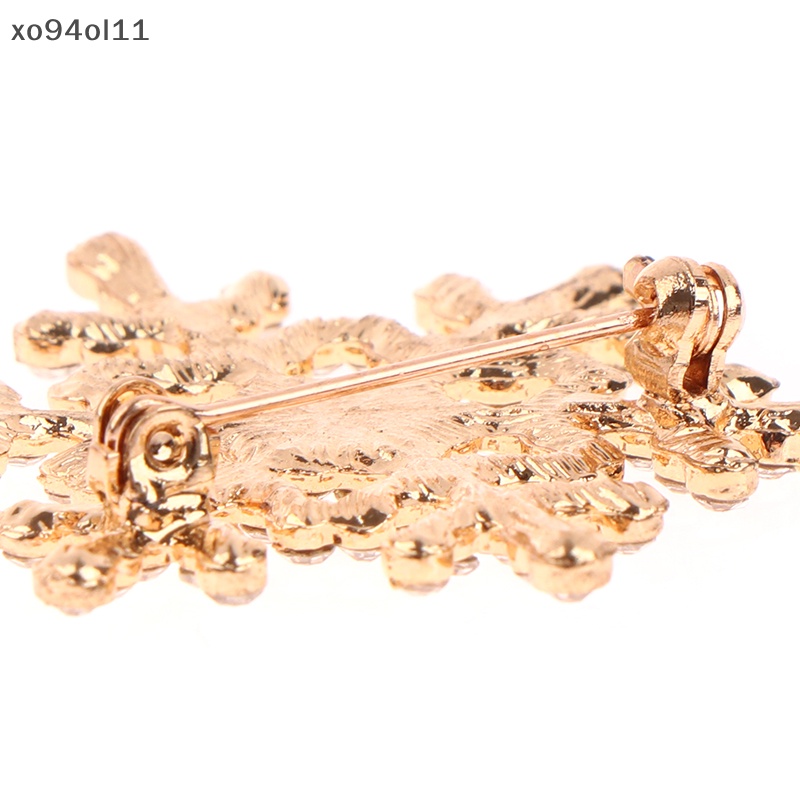 Xo Berlian Imitasi Hias Snowflake Berbentuk Bros Alloy Brooch Perhiasan Aksesoris OL