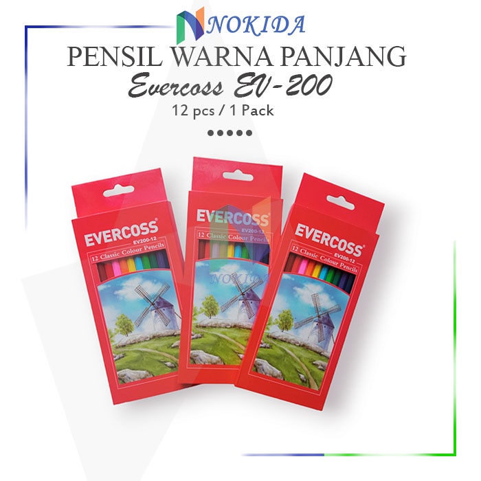

Nokida Pensil Warna Panjang Evercoss EV200/12 Pcs / Alat Tulis Gambar Mewarnai Pencil Colour 1 Pack / Colour Pencil Pinsil Pengsil