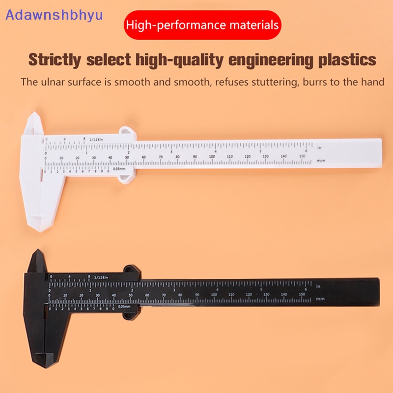 Adhyu Jangka Sorong Plastik Mini DIY Alat Woodworking Metalworking Skala Ganda Sliding Gauge Plastic Vernier Caliper Aperture Depth Diameter Measure Tool ID