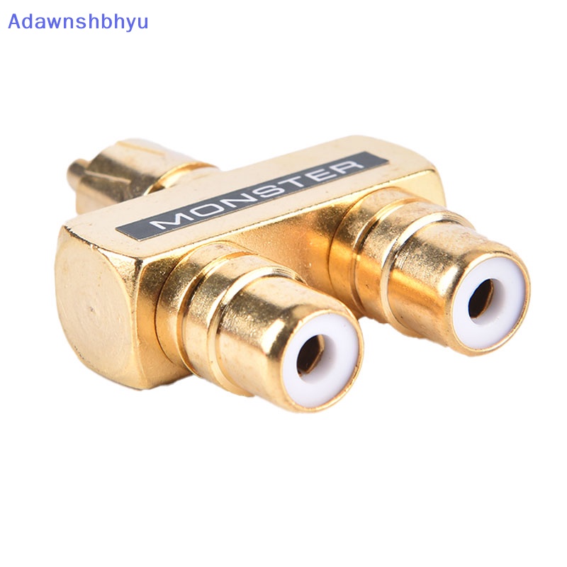 Adhyu Tembaga Lapis Emas RCA Audio Video Splitter 1 Adapter Converter Male to 2female ID