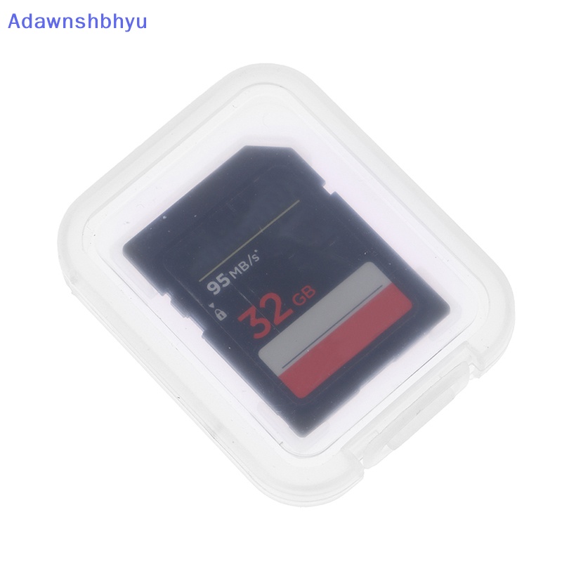 Adhyu 10PCs Transparan Standar SD SDHC Memory Card Case Holder Box Kotak Penyimpanan ID