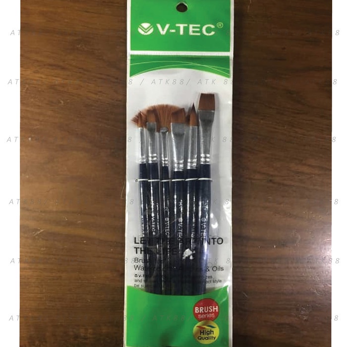 

V-Tec Brush A0107 Set 6 / Kuas Lukis Set isi 6 / VTEC Artist Brush