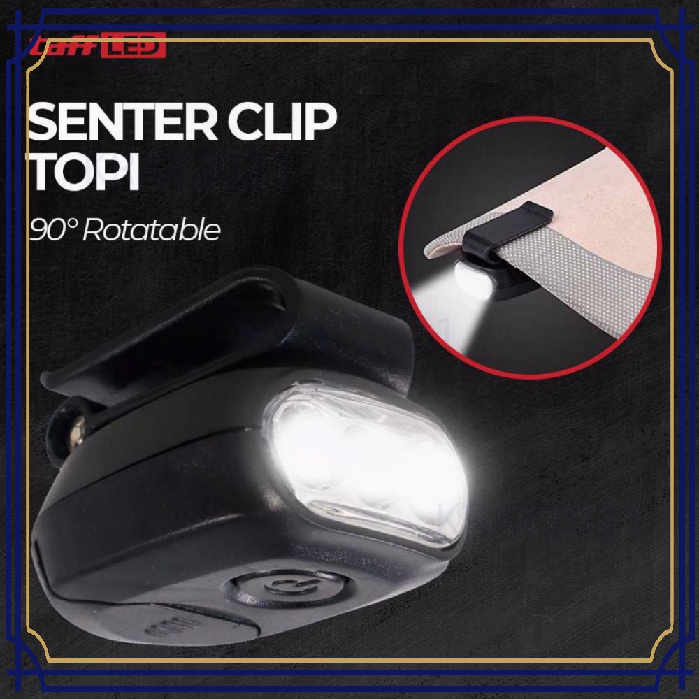 TaffLED Senter Clip Topi 90 Degree Rotatable 3 LED COB - 3325