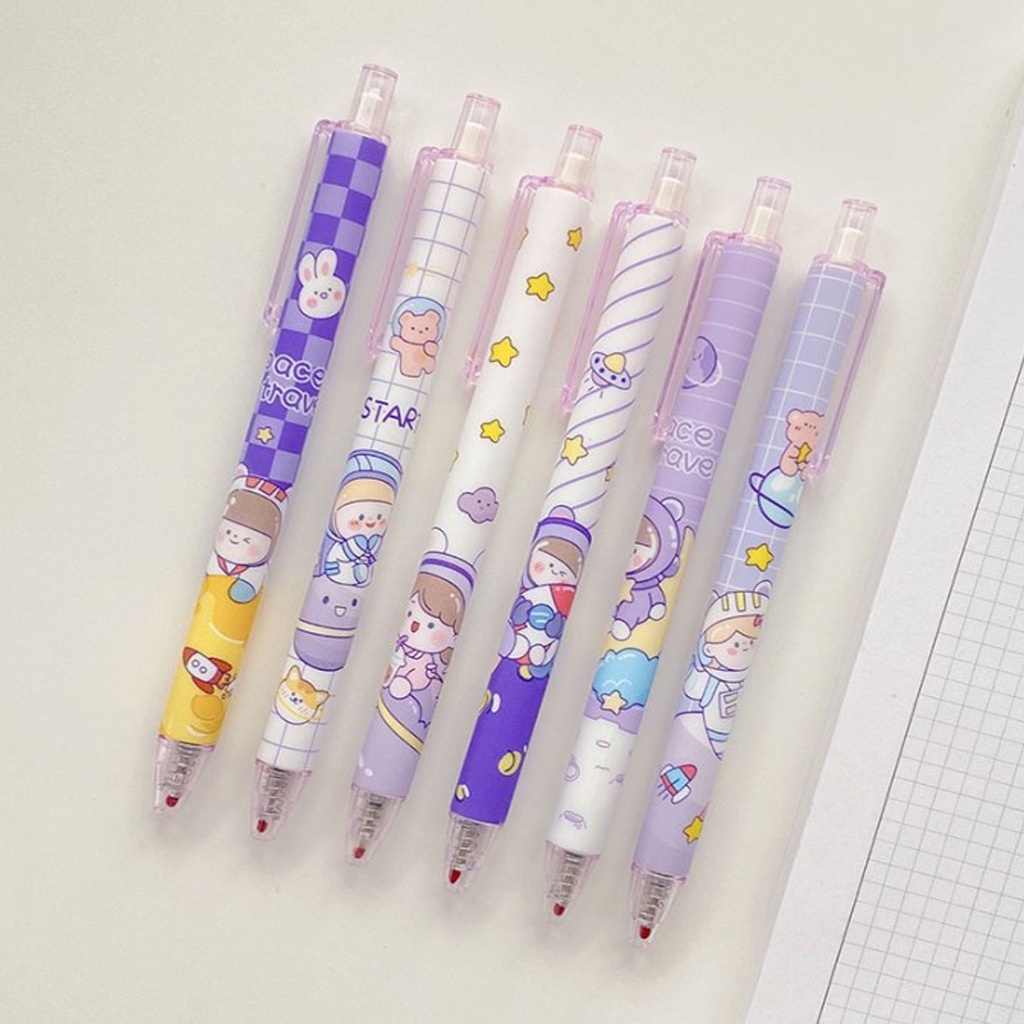 ☀ INDOLAND ☀ Pulpen Gel Motif Cartoon Pulpen Pelajar Dan Kantor Pena Lucu Purple Series Kawaii Gel Ink Pen S052