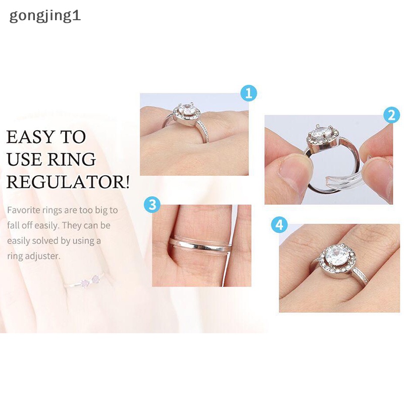 Ggg 8ukuran Silikon Invisible Clear Ring Size Adjuster Mengencangkan Pengecil Alat Perhiasan ID