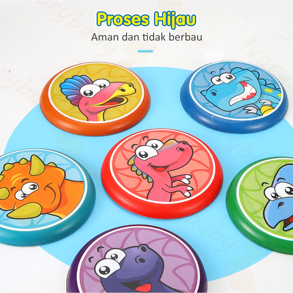 Ivorybaby Frisbee piring terbang bentuk dinosaurus Flying disk disc lembut boomerang outdoor