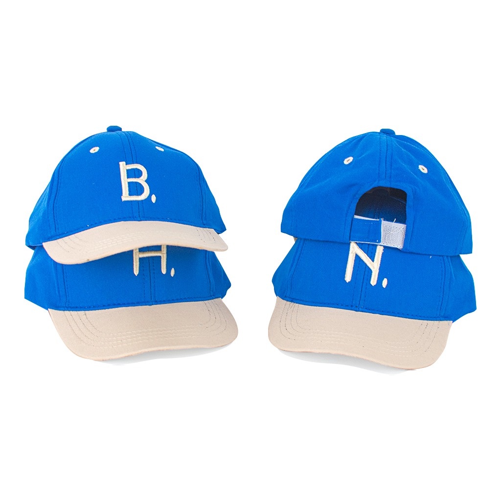 (HZ) TOPI KOMBINASI CREAM BIRU ANAK FASHION HAT TOPI MOTIF HURUF ALPHABETH