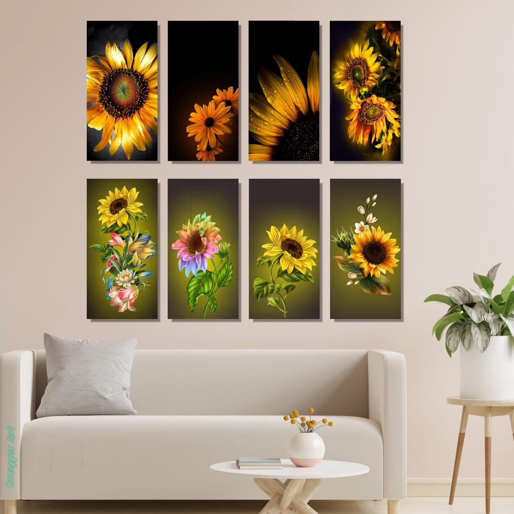 HIASAN DINDING BUNGA / BUNGA MATAHARI / HIASAN DINDING KAYU / PAJANGAN DINDING KAYU / DEKORASI DINDI