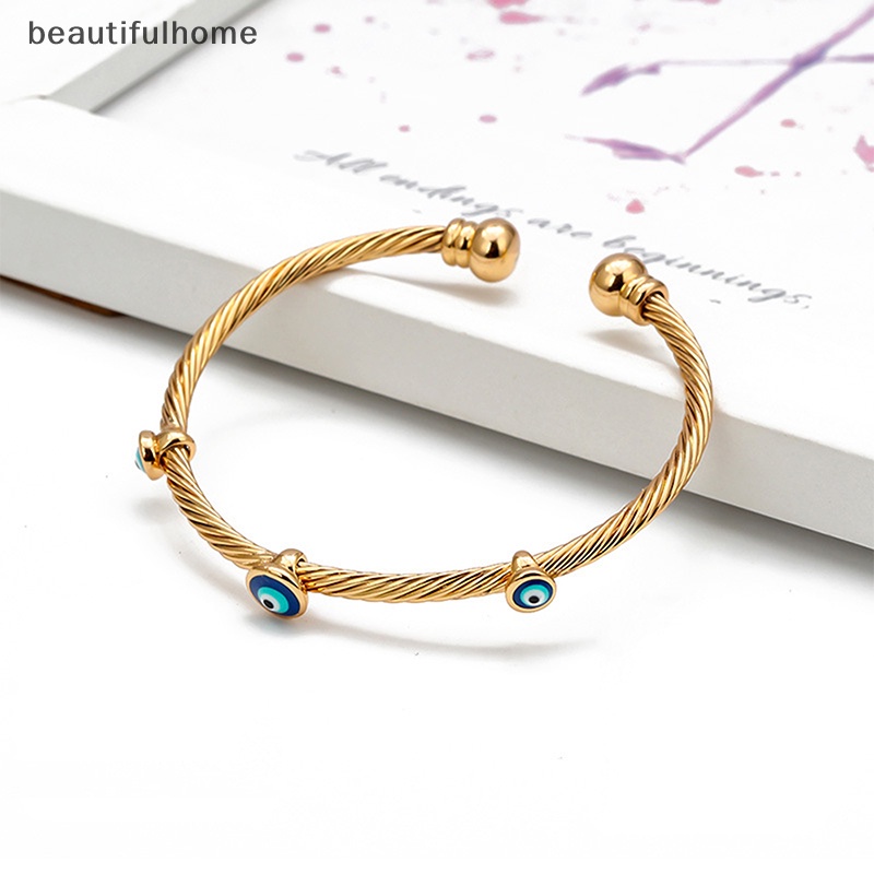 {beautifulhome} Lucky Eye Dropping Oil Turkish Evil Eye Gelang Warna Emas Perak Bangles Hadiah.