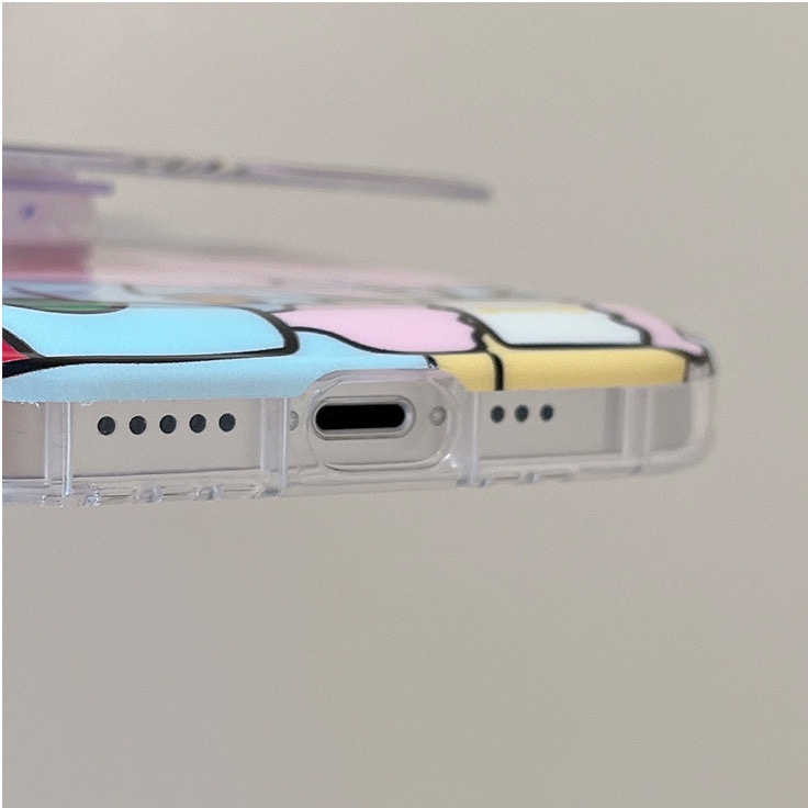 【Sunglasses Shin-chan】So Cool Laser Wave Gradient Silver Airbag SoftCase IPhone 11 12 13 14 Pro Max X XR XS MAX 14 Plus Protect Case girl women's Fashion Cute Phone Case