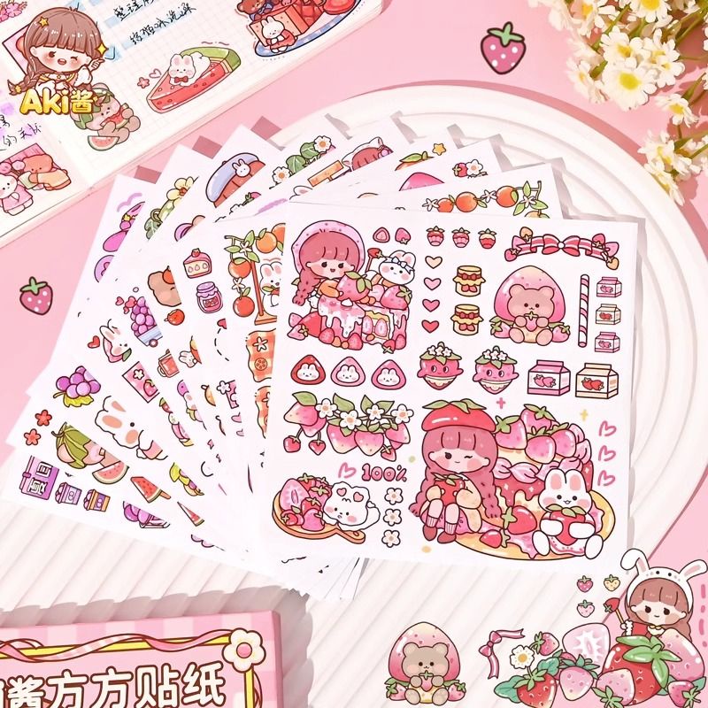 Set Stiker Lucu Stiker Hias Kartun Untuk Alat Tulis Stiker Akun Tangan Scrapbook Diary Journey DIY