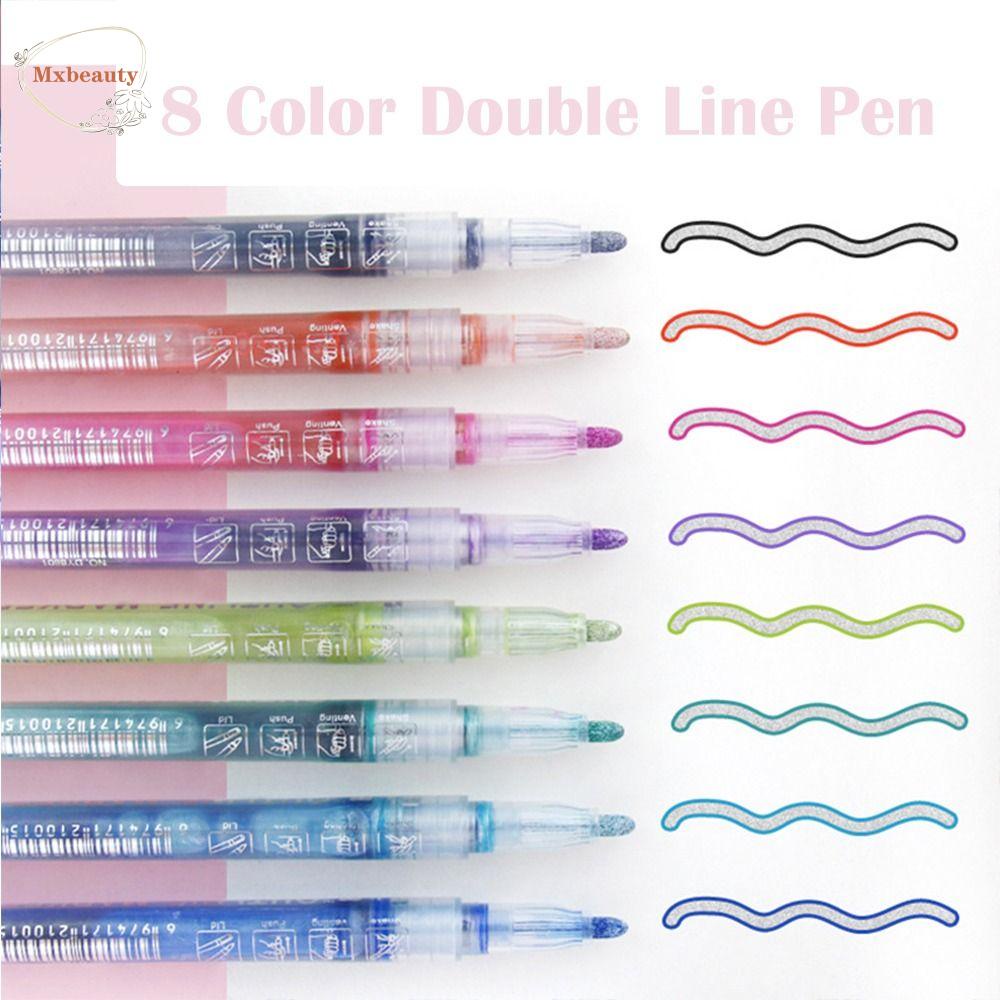 Mxbeauty Outline Marker Pen Kreatif Kartu Scrapbooking Graffiti Pen Rainbow Albums Art Marker Pen