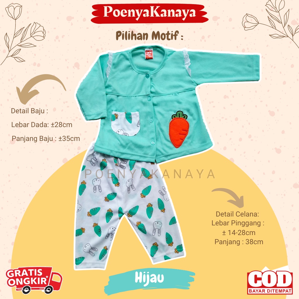 Setelan Baju Bayi Piyama Bayi Panjang Perempuan WORTEL Angela Kids 6-18 bulan SPY69