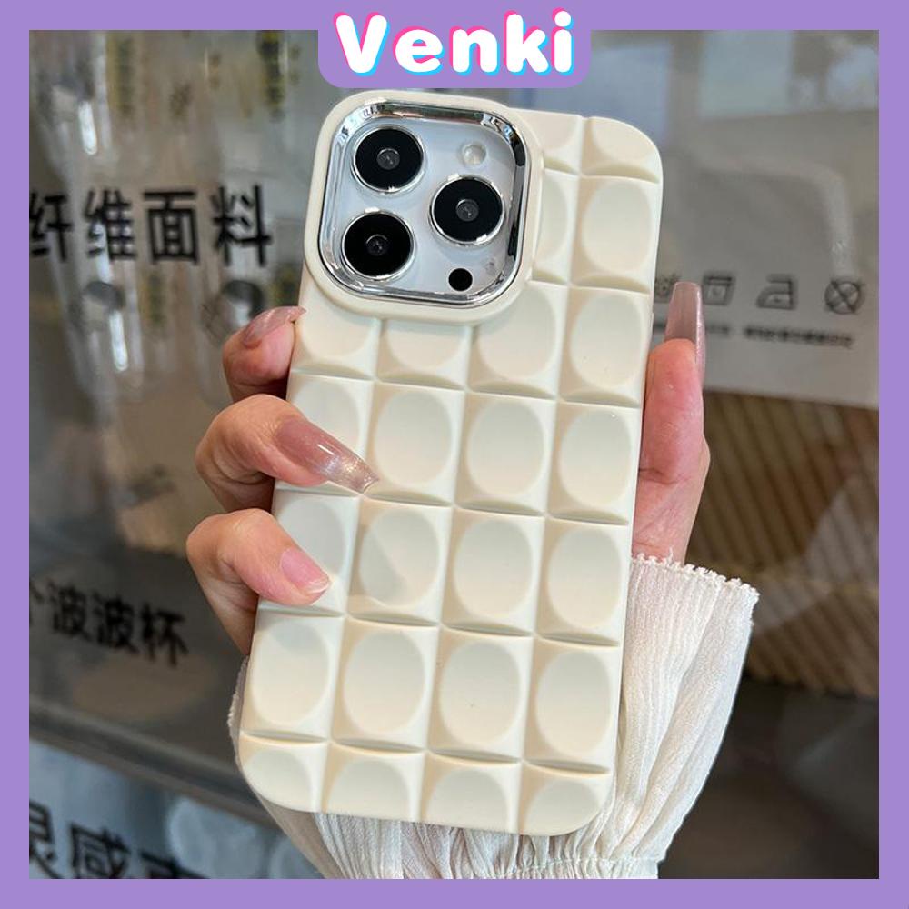 VENKI - Untuk iPhone 11 iPhone Case Kotak-kotak Kental Polos Case TPU Soft Shockproof Airbag Case Multicolor Sederhana Kompatibel dengan iPhone 14 13 Pro max 12 Pro Max XR 7Plus 8Plus