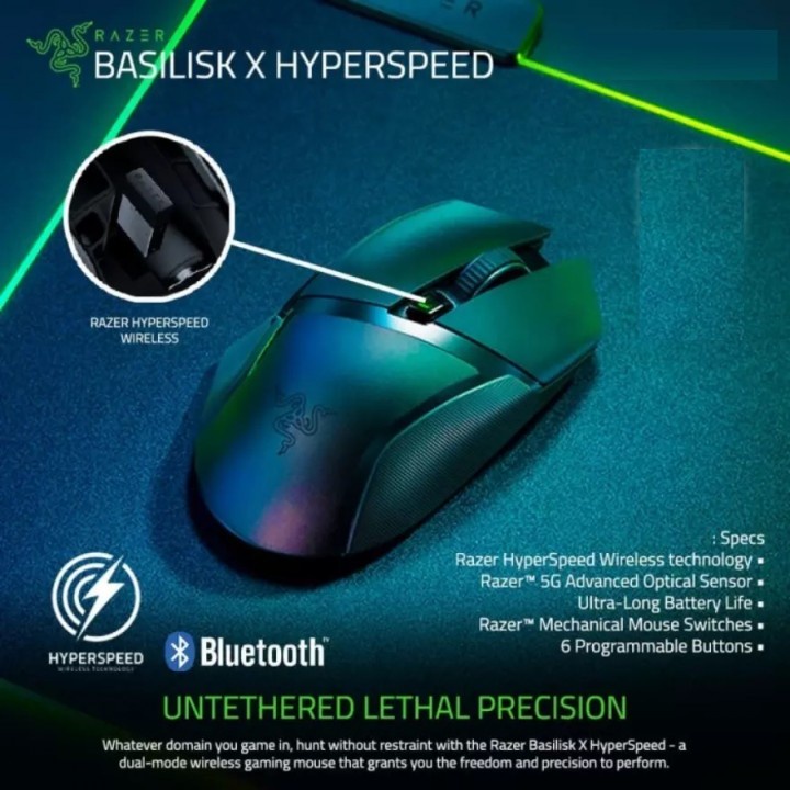 881 RAZER Basilisk X HyperSpeed Wireless Bluetooth Gaming Mouse