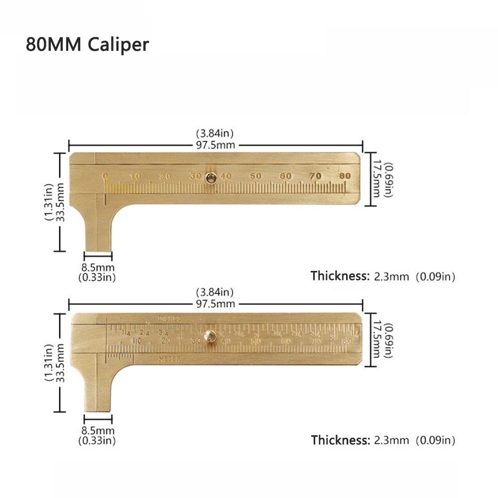 Lanfy Jangka Sorong Mini Retro Double Scale Copper Sliding Pocket Vernier Caliper Ruler Untuk Alat Ukur