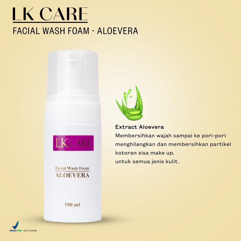 Facial Cleansing Foam 100 ml LKCare Pembersih Wajah Pelembab Minyak Kontrol Aloe Vera