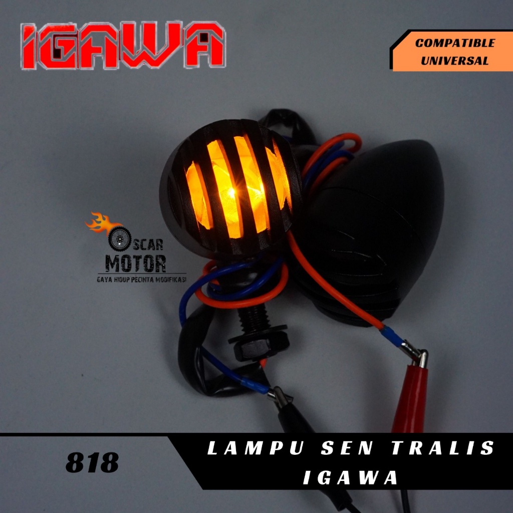 Lampu Sen Depan/Belakang Retro Japstyle Sein Acipi Grill Lamp Classic Reting Tralis Cb Caferacer Sen Jeep Bobber Cooper