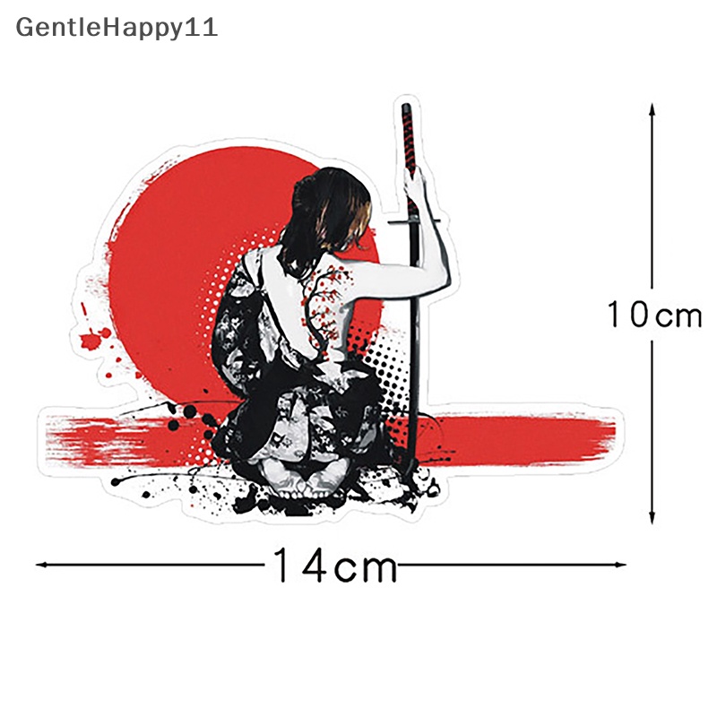 Gentlehappy JAPAN Samurai Warrior Sticker Katana Decal Vinyl Mobil Sepeda Truk Motor id