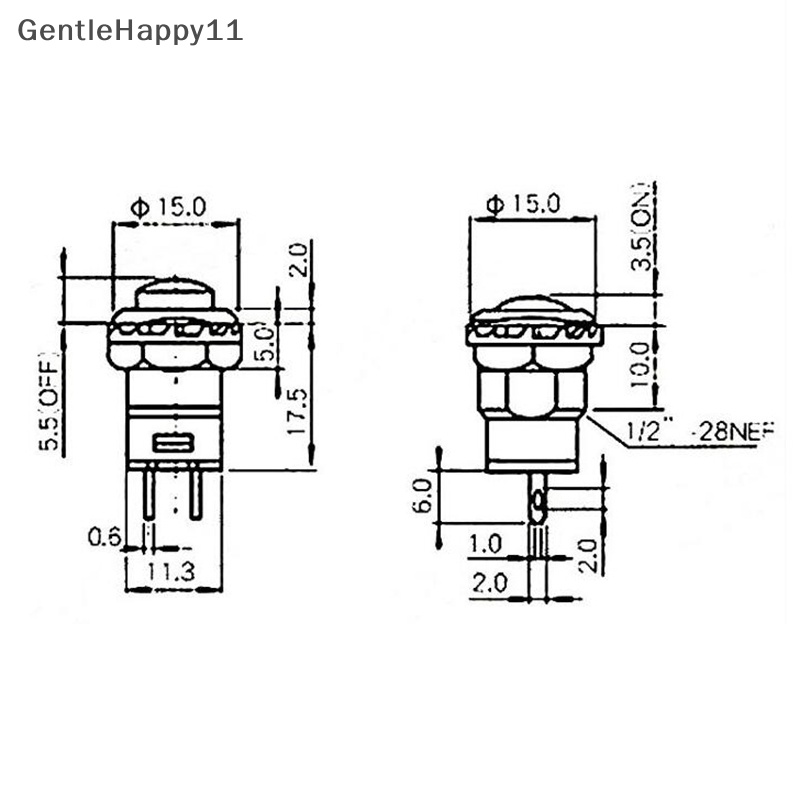 Gentlehappy 6pcs Self-Lock/Momentary Push Button Switch DS-428 /427 Saklar Tombol OFF- ON id