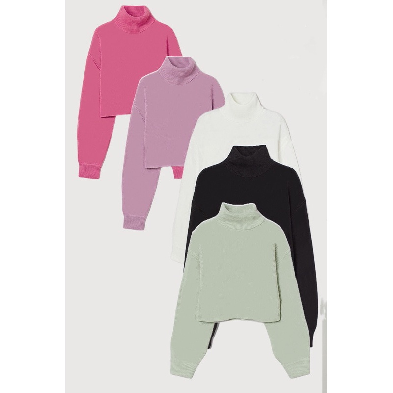 BEFAST - ZGW OOTD WANITA SWEATER LILI / Sweater Crop Turtleneck MINSEO Fleece (LD 110, P 43) / Atasan Wanita Lengan Panjang / Sweater Crop Model Terbaru / OOTD Wanita Ala Wanita Korean Style / Pakaian dingin Wanita / Outfit Daily Wanita Remaja ABG
