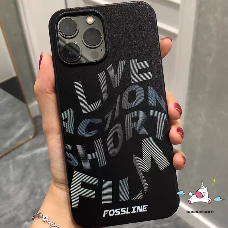 IPHONE Fashion Simple Contort Grey Letter Case Kompatibel Untuk Iphone7 8 Plus XR X11 13 14 12 Pro Max XS Max SE 2020kilap Maju Ungu Aurora Inggris Pasangan Lembut Silicon Phone Case