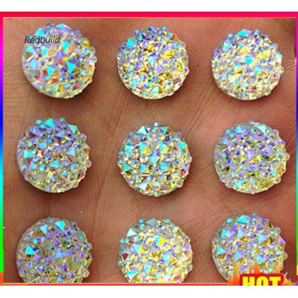 12mm  AB Resin Flatback Rhinestones for Henna and Crafts