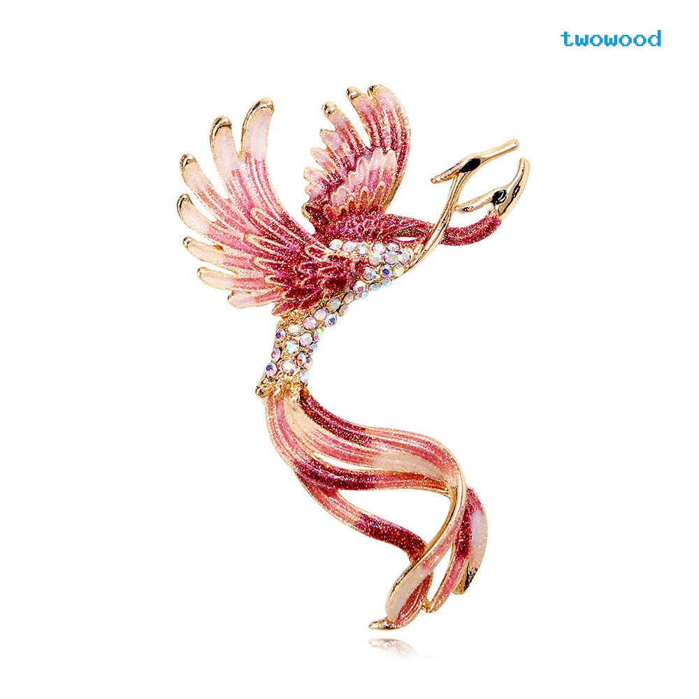 Twowood Retro enamel phoenix Bros Kepribadian Indah Cahaya Korsase Mewah Bros cheongsam Mantel Bros