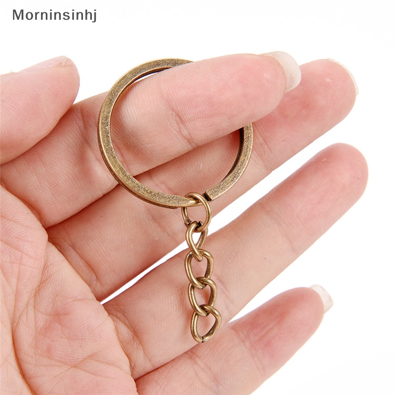 Mornin 20 Pcs DIY Gantungan Kunci Gantungan Kunci Split Ring Pendek Rantai Tempat Kunci Key Rings 30mm id