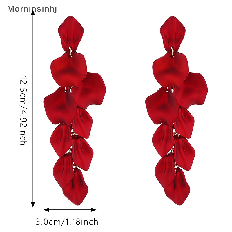 Mornin 1pasang Fashion Kelopak Bunga Akrilik Gaya Korea Anting Menjuntai Panjang Trendi Pejantan Telinga Ringan Untuk Wanita Perhiasan Liontin Manis id