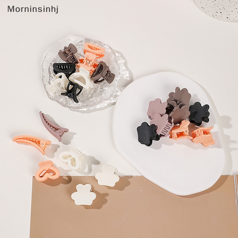 Mornin 1Set Fashion Morandi Frosted Cakar Rambut Kecil Untuk Wanita Mini Barrette Hair Clip Gadis Kreatif Hairclip Lucu Hairpin Hiasan Kepala id