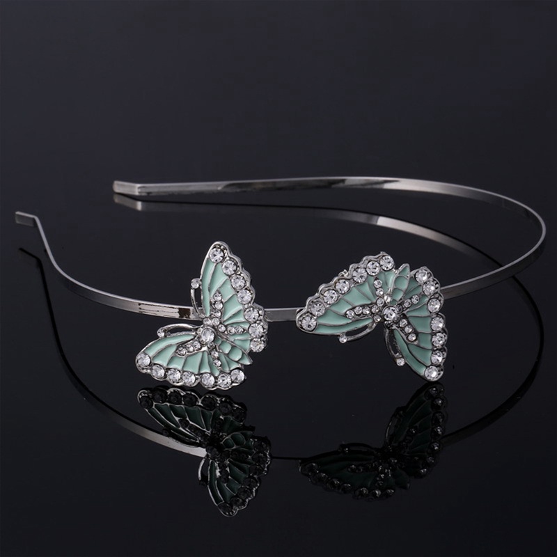 Korea Kreatif Baru Kupu-Kupu Hairband Kristal Paduan Ikat Kepala Hiasan Kepala Wanita Aksesoris Rambut