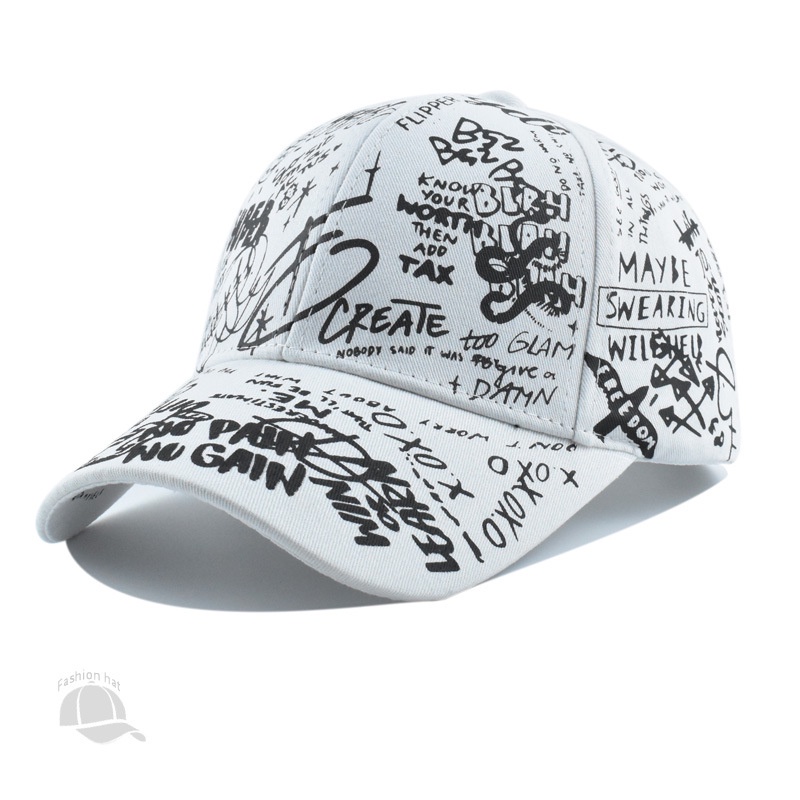 Topi Baseball Lidah Bebek Tabir Surya Perjalanan Motif Graffiti