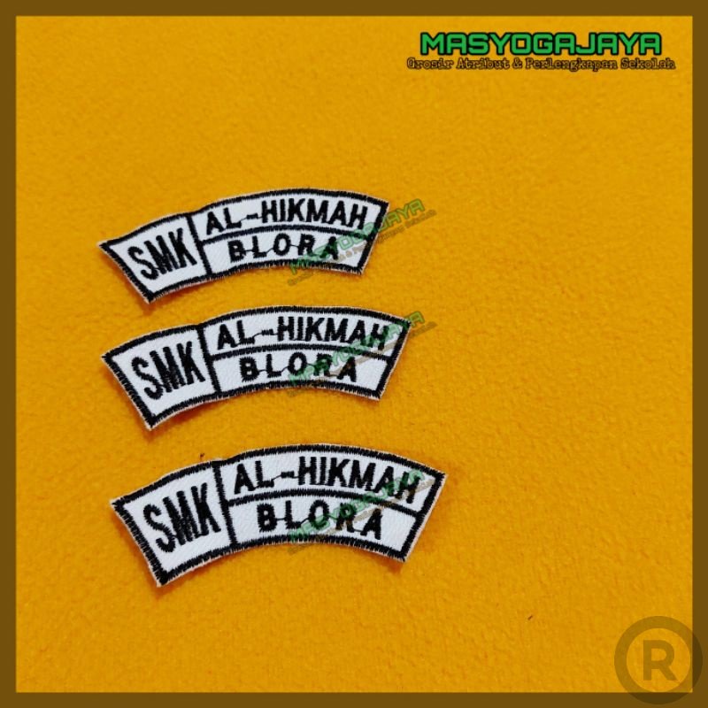 Bordir Bet Lokasi Sekolah / Badge Lokasi Sekolah / Badge Nama Sekolah / Emblem Lokasi Sekolah - Atri