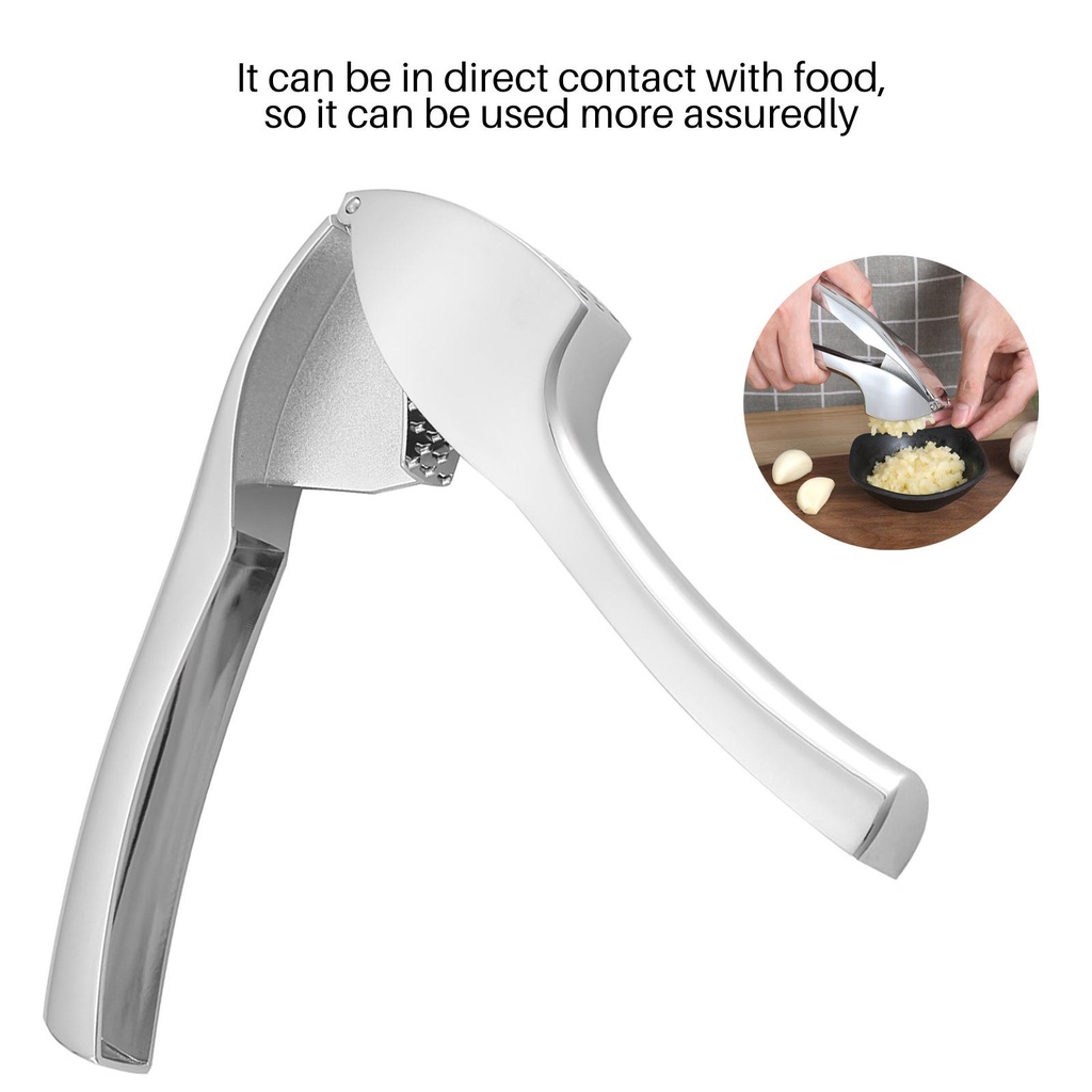 Tahan Air Bisa Dicuci Garlic Press Rumah Sayur Jahe Squeezer Handheld Silver Masher Kokoh Stainless Steel Mincer Tools